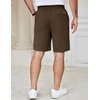 image:imageCOOFANDY Mens Casual Shorts Cotton Elastic Waist Drawstring Shorts Lightweight Summer Beach ShortsBrown