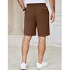 image:imageCOOFANDY Mens Casual Shorts Cotton Elastic Waist Drawstring Shorts Lightweight Summer Beach ShortsBrown2