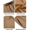 image:imageCOOFANDY Mens Casual Shorts Cotton Elastic Waist Drawstring Shorts Lightweight Summer Beach ShortsDark Khaki