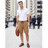 image:imageCOOFANDY Mens Casual Shorts Cotton Elastic Waist Drawstring Shorts Lightweight Summer Beach ShortsDark Khaki