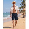image:imageCOOFANDY Mens Casual Shorts Cotton Elastic Waist Drawstring Shorts Lightweight Summer Beach ShortsDark Navy Blue
