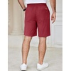 image:imageCOOFANDY Mens Casual Shorts Cotton Elastic Waist Drawstring Shorts Lightweight Summer Beach ShortsDark Red
