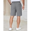 image:imageCOOFANDY Mens Casual Shorts Cotton Elastic Waist Drawstring Shorts Lightweight Summer Beach ShortsGrey