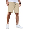 image:imageCOOFANDY Mens Casual Shorts Cotton Elastic Waist Drawstring Shorts Lightweight Summer Beach ShortsKhaki