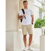 image:imageCOOFANDY Mens Casual Shorts Cotton Elastic Waist Drawstring Shorts Lightweight Summer Beach ShortsKhaki