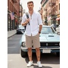 image:imageCOOFANDY Mens Casual Shorts Cotton Elastic Waist Drawstring Shorts Lightweight Summer Beach ShortsKhaki2
