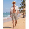 image:imageCOOFANDY Mens Casual Shorts Cotton Elastic Waist Drawstring Shorts Lightweight Summer Beach ShortsKhaki2