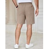 image:imageCOOFANDY Mens Casual Shorts Cotton Elastic Waist Drawstring Shorts Lightweight Summer Beach ShortsKhaki2