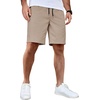 image:imageCOOFANDY Mens Casual Shorts Cotton Elastic Waist Drawstring Shorts Lightweight Summer Beach ShortsKhaki2