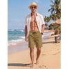image:imageCOOFANDY Mens Casual Shorts Cotton Elastic Waist Drawstring Shorts Lightweight Summer Beach ShortsLight Brown
