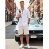 image:imageCOOFANDY Mens Casual Shorts Cotton Elastic Waist Drawstring Shorts Lightweight Summer Beach ShortsLight Grey