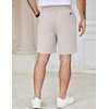 image:imageCOOFANDY Mens Casual Shorts Cotton Elastic Waist Drawstring Shorts Lightweight Summer Beach ShortsLight Grey
