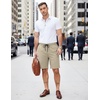 image:imageCOOFANDY Mens Casual Shorts Cotton Elastic Waist Drawstring Shorts Lightweight Summer Beach ShortsLight Khaki