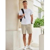 image:imageCOOFANDY Mens Casual Shorts Cotton Elastic Waist Drawstring Shorts Lightweight Summer Beach ShortsLight Khaki