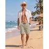 image:imageCOOFANDY Mens Casual Shorts Cotton Elastic Waist Drawstring Shorts Lightweight Summer Beach ShortsLight Khaki