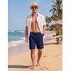 image:imageCOOFANDY Mens Casual Shorts Cotton Elastic Waist Drawstring Shorts Lightweight Summer Beach ShortsNavy Blue
