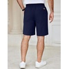 image:imageCOOFANDY Mens Casual Shorts Cotton Elastic Waist Drawstring Shorts Lightweight Summer Beach ShortsNavy Blue