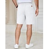 image:imageCOOFANDY Mens Casual Shorts Cotton Elastic Waist Drawstring Shorts Lightweight Summer Beach ShortsWhite