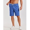 image:imageCOOFANDY Mens Casual Shorts Cotton Elastic Waist Shorts Drawstring Summer Beach ShortsBlue