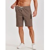 image:imageCOOFANDY Mens Casual Shorts Cotton Elastic Waist Shorts Drawstring Summer Beach ShortsBrown