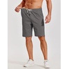 image:imageCOOFANDY Mens Casual Shorts Cotton Elastic Waist Shorts Drawstring Summer Beach ShortsDark Grey
