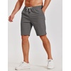 image:imageCOOFANDY Mens Casual Shorts Cotton Elastic Waist Shorts Drawstring Summer Beach ShortsDark Grey