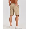 image:imageCOOFANDY Mens Casual Shorts Cotton Elastic Waist Shorts Drawstring Summer Beach ShortsDark Khaki