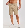 image:imageCOOFANDY Mens Casual Shorts Cotton Elastic Waist Shorts Drawstring Summer Beach ShortsDark Khaki