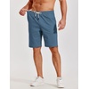 image:imageCOOFANDY Mens Casual Shorts Cotton Elastic Waist Shorts Drawstring Summer Beach ShortsDenim Blue