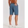 image:imageCOOFANDY Mens Casual Shorts Cotton Elastic Waist Shorts Drawstring Summer Beach ShortsDenim Blue