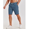 image:imageCOOFANDY Mens Casual Shorts Cotton Elastic Waist Shorts Drawstring Summer Beach ShortsDenim Blue