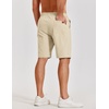 image:imageCOOFANDY Mens Casual Shorts Cotton Elastic Waist Shorts Drawstring Summer Beach ShortsLight Brown