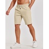image:imageCOOFANDY Mens Casual Shorts Cotton Elastic Waist Shorts Drawstring Summer Beach ShortsLight Brown