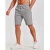 image:imageCOOFANDY Mens Casual Shorts Cotton Elastic Waist Shorts Drawstring Summer Beach ShortsLight Grey