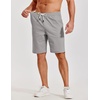 image:imageCOOFANDY Mens Casual Shorts Cotton Elastic Waist Shorts Drawstring Summer Beach ShortsLight Grey