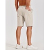 image:imageCOOFANDY Mens Casual Shorts Cotton Elastic Waist Shorts Drawstring Summer Beach ShortsLight Khaki