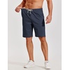 image:imageCOOFANDY Mens Casual Shorts Cotton Elastic Waist Shorts Drawstring Summer Beach ShortsNavy Blue