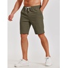 image:imageCOOFANDY Mens Casual Shorts Cotton Elastic Waist Shorts Drawstring Summer Beach ShortsOlive Green