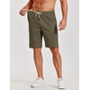 image:imageCOOFANDY Mens Casual Shorts Cotton Elastic Waist Shorts Drawstring Summer Beach ShortsOlive Green