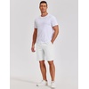 image:imageCOOFANDY Mens Casual Shorts Cotton Elastic Waist Shorts Drawstring Summer Beach ShortsWhite