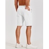 image:imageCOOFANDY Mens Casual Shorts Cotton Elastic Waist Shorts Drawstring Summer Beach ShortsWhite
