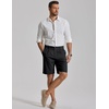 image:imageCOOFANDY Mens Casual Shorts Pleated Front 9 Linen Textured Dress ShortsBlack