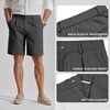 image:imageCOOFANDY Mens Casual Shorts Pleated Front 9 Linen Textured Dress ShortsDark Grey