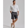 image:imageCOOFANDY Mens Casual Shorts Pleated Front 9 Linen Textured Dress ShortsDark Grey