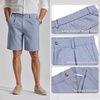 image:imageCOOFANDY Mens Casual Shorts Pleated Front 9 Linen Textured Dress ShortsLight Blue