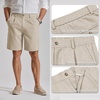 image:imageCOOFANDY Mens Casual Shorts Pleated Front 9 Linen Textured Dress ShortsLight Khaki