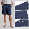 image:imageCOOFANDY Mens Casual Shorts Pleated Front 9 Linen Textured Dress ShortsNavy