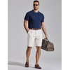 image:imageCOOFANDY Mens Casual Shorts Pleated Front 9 Linen Textured Dress ShortsWhite