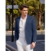 image:imageCOOFANDY Mens Casual Sport Coat Blazer Two Buttons Knit Lightweight Suit JacketsBlue