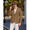 image:imageCOOFANDY Mens Casual Sport Coat Blazer Two Buttons Knit Lightweight Suit JacketsBrown